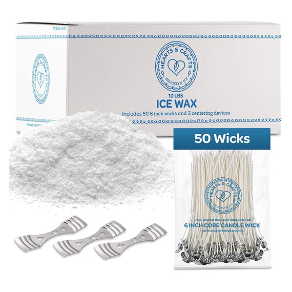  Soy Wax 10lb and Candle Making Supplies with 200,6