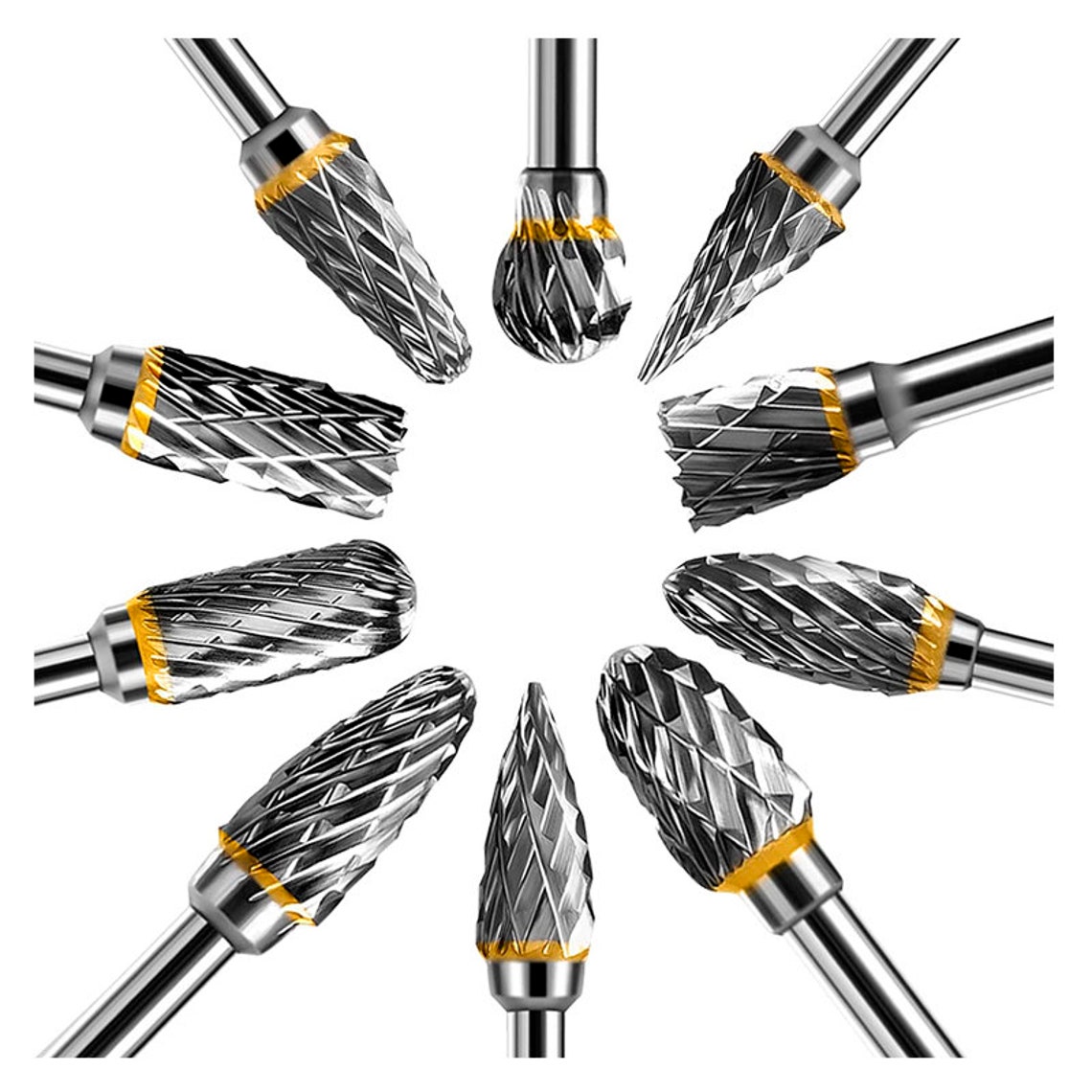 Tungsten Carbide Rotary Burr Set 10pcs Carving Burr Bits Etsy