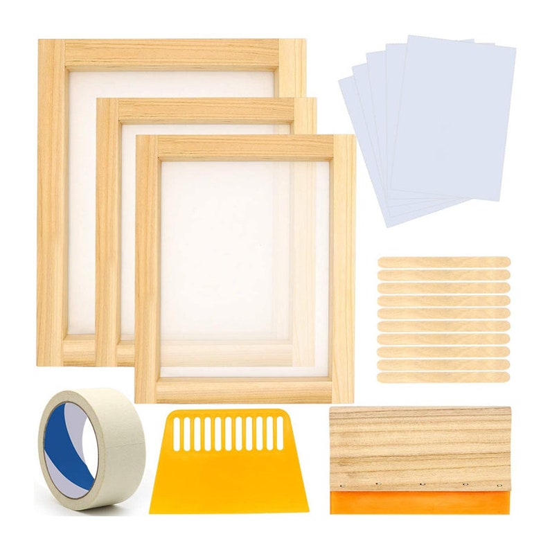 21 Pieces Screen Printing Starter Kit Angela&alex 10 X 14 Etsy