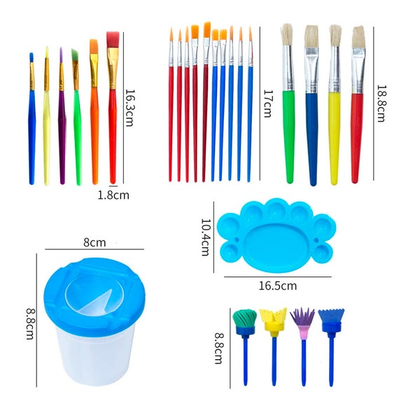 34pcs No Spill Paint Cups Set Paint Supplies Include Paint Cups
