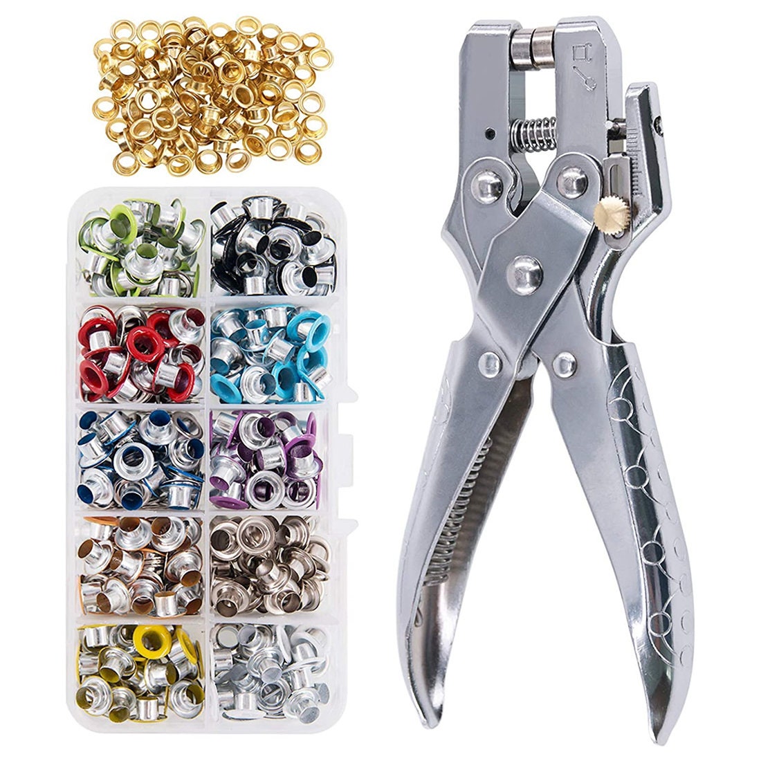 500Pcs 1/4 Inch Grommet Tool Kit, Leather Hole Punch Pliers