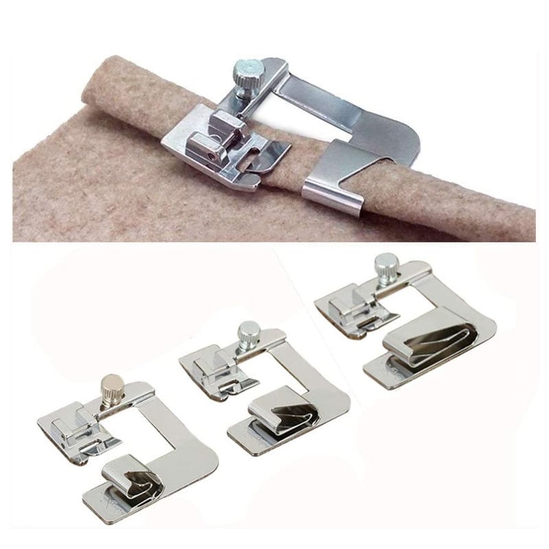 New 7Pcs Universal Sewing Machine Rolled Hemmer Foot Narrow Rolled