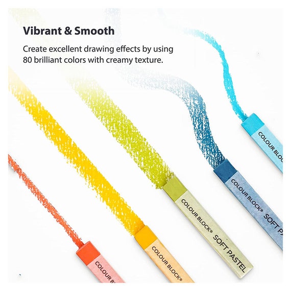 80pc Soft Pastels for Artists, Color Chalk Pastels Classroom Set