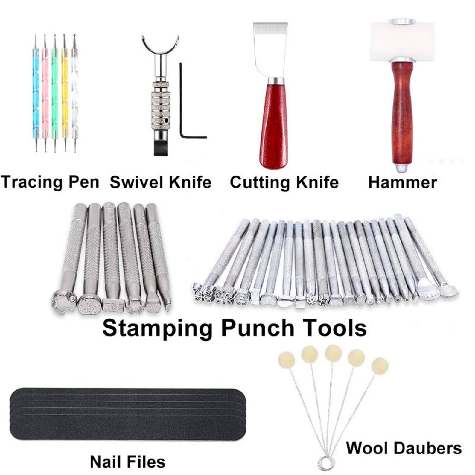 Leather Stamping Tools Leather Carving Tool Kit Saddle Etsy