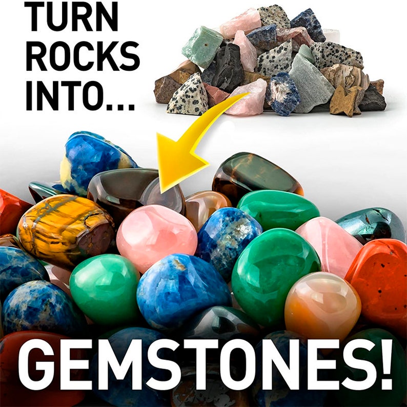 Hobby Rock Tumbler Kit Includes Rough Gemstones 4 Polishing Etsy