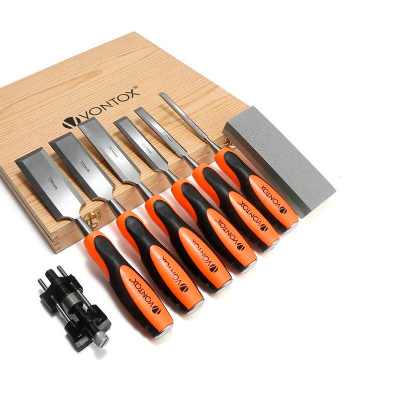 Chisel Sets With 8pc Wood Chisel Honing Guide & Sharpening Etsy