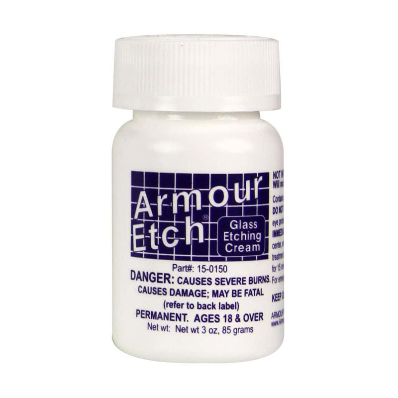 Armour Etch Glass Etching Cream Kit - Create Permanently Etched Designs -  10oz Net Weight - Bundled with Moshify Application Brushes