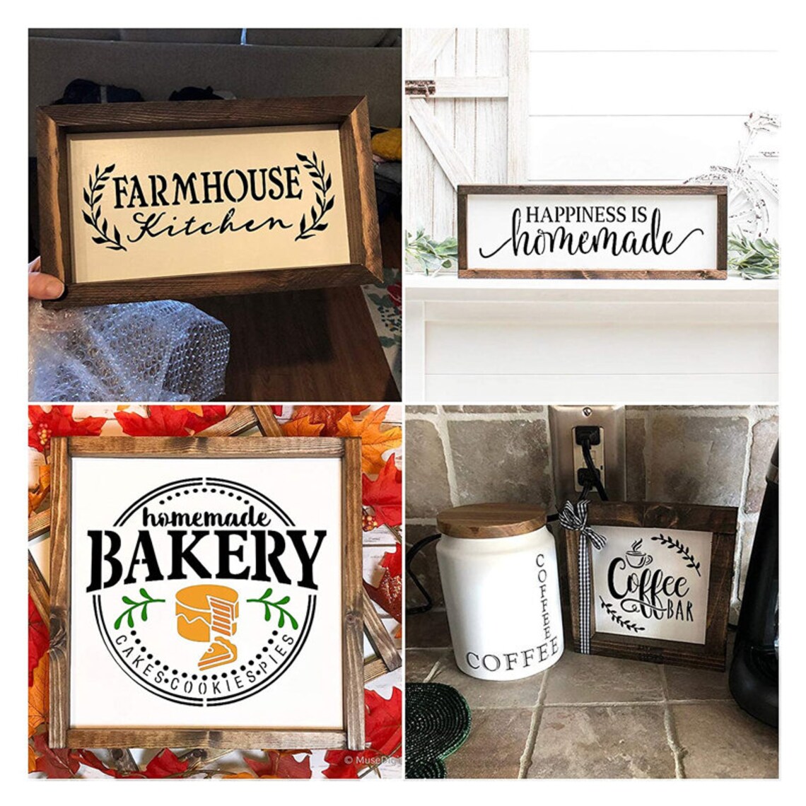 10 Set Farmhouse Kitchen Stencil Homemade Bakery Rustic Sign Etsy