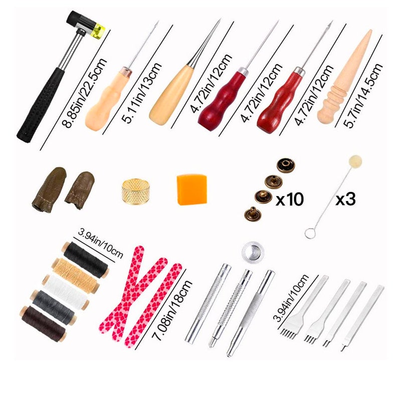 Kit Leather Working Tools Basic Leather Sewing Repair Kit Etsy