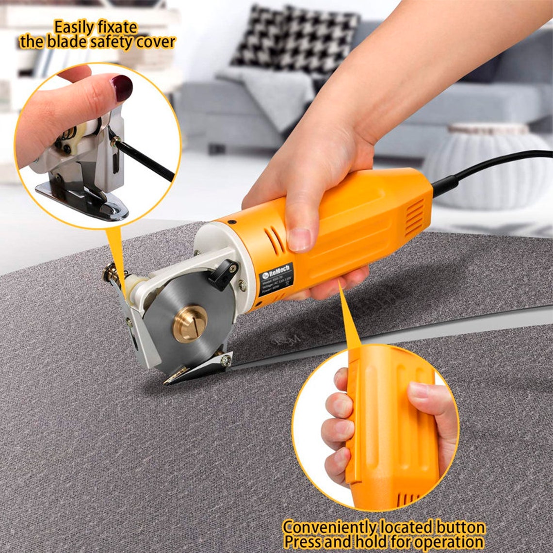 RoMech Mini Electric Cloth Cutter Rotary Blade Fabric Cutting Etsy