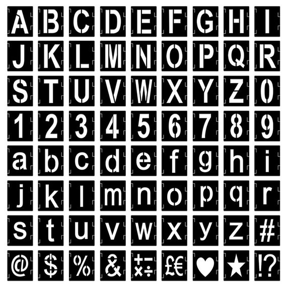  Letter Stencils For Painting On Wood Alphabet Number 2 Inch  Large Spray Paint Stencil Small Crafts Custom 42Pcs