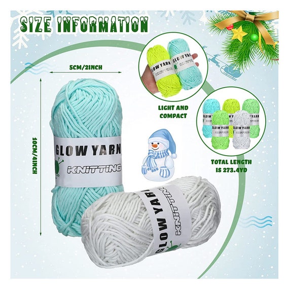 2 Rolls Glow In The Dark Yarn For Crochet, Fluorescent Soft Yarn Knitting  Wool For Knitting, Crocheting