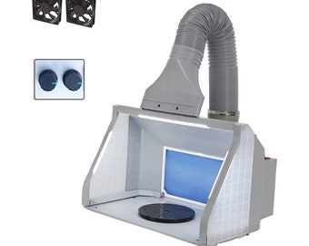 Lighted Airbrush Paint Spray Booth With Exhaust Fan, Portable Paint Booth  for Airbrushing With LED Lights, Turntable and Filter Hose 