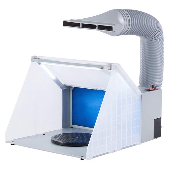 Lighted Airbrush Paint Spray Booth With Exhaust Fan, Portable