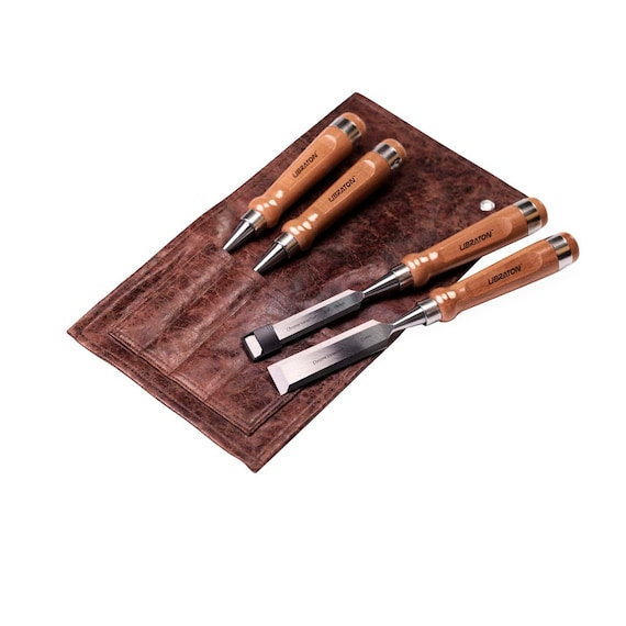 Libraton Woodworking Chisel Set, 4pcs Cr-v Wood Chisels Set