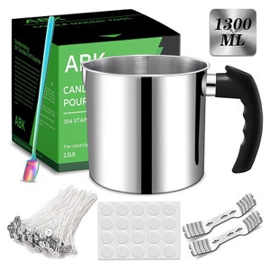 BBAXI Candle Making Pouring Pot Stainless Steel 32oz. + 25 Free
