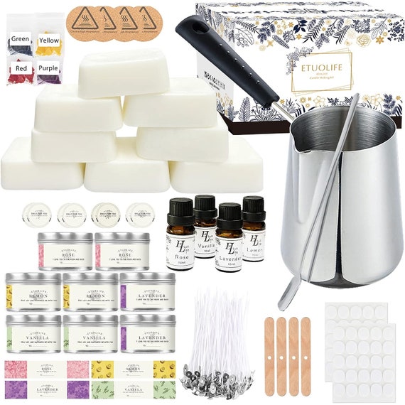  Candle Making Kit for Adults, Candle Making Supplies, Soy Wax  Candle Making Kit for Making Soy Candle,Soy Wax for Candle Making,Candle  Soy Wax Kit Including Candle Wax Dyes,Candle Wicks,Wick Stickers