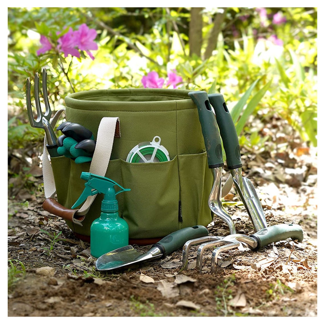 9 Piece Garden Tool Set with 5 Gallon Organizer Bucket Etsy