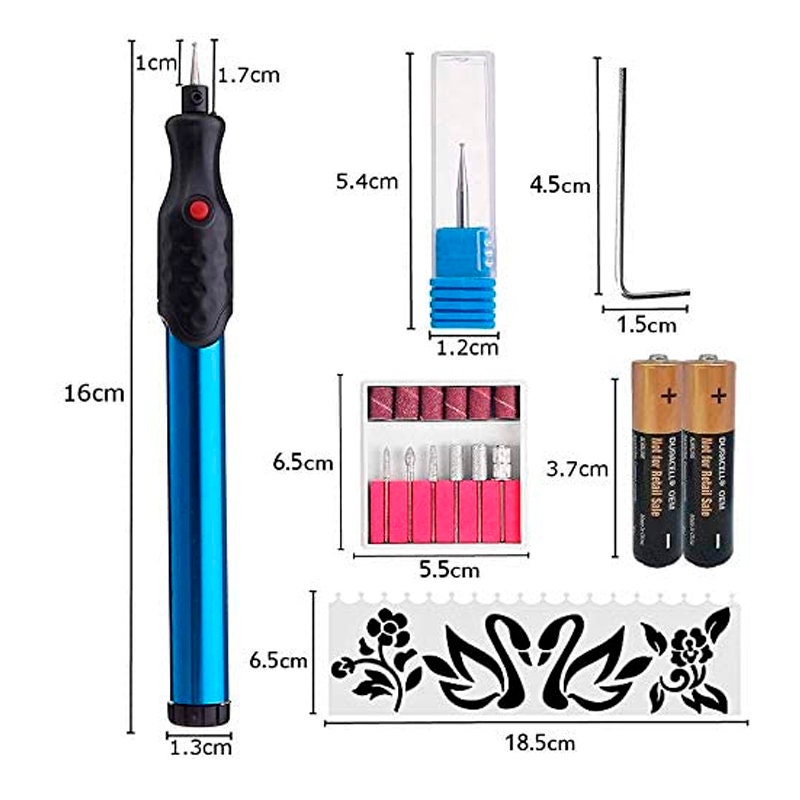  Wei Xi DIY Engraver Pen Electric Engraving Tools Carving Pen  for Jewellery Metal Glass with 5 pcs Replaceable Diamond Tip Bit