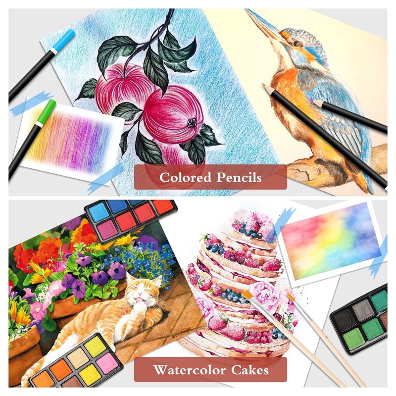 Deluxe Wooden Art Set Professional Art Kits With 2 Sketch Books, Crayons,  Oil Pastels, Colored Pencils, Acrylic Paints 