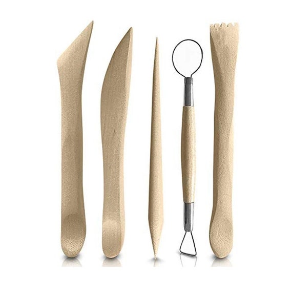 Polymer Clay Sculpting Tools Set 5 Pcs Pottery Tool Kit Ceramic Pottery &  Clay Ribbon Wood Modeling Tools Kit 5 Pack 