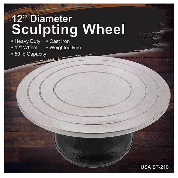 Large 12 Diameter Sculpting Wheel Heavy Duty All Metal Construction &  Turntable With Ball Bearings 