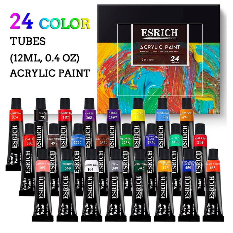 Professional Acrylic Paint Set 60 Pieces With Paint Etsy