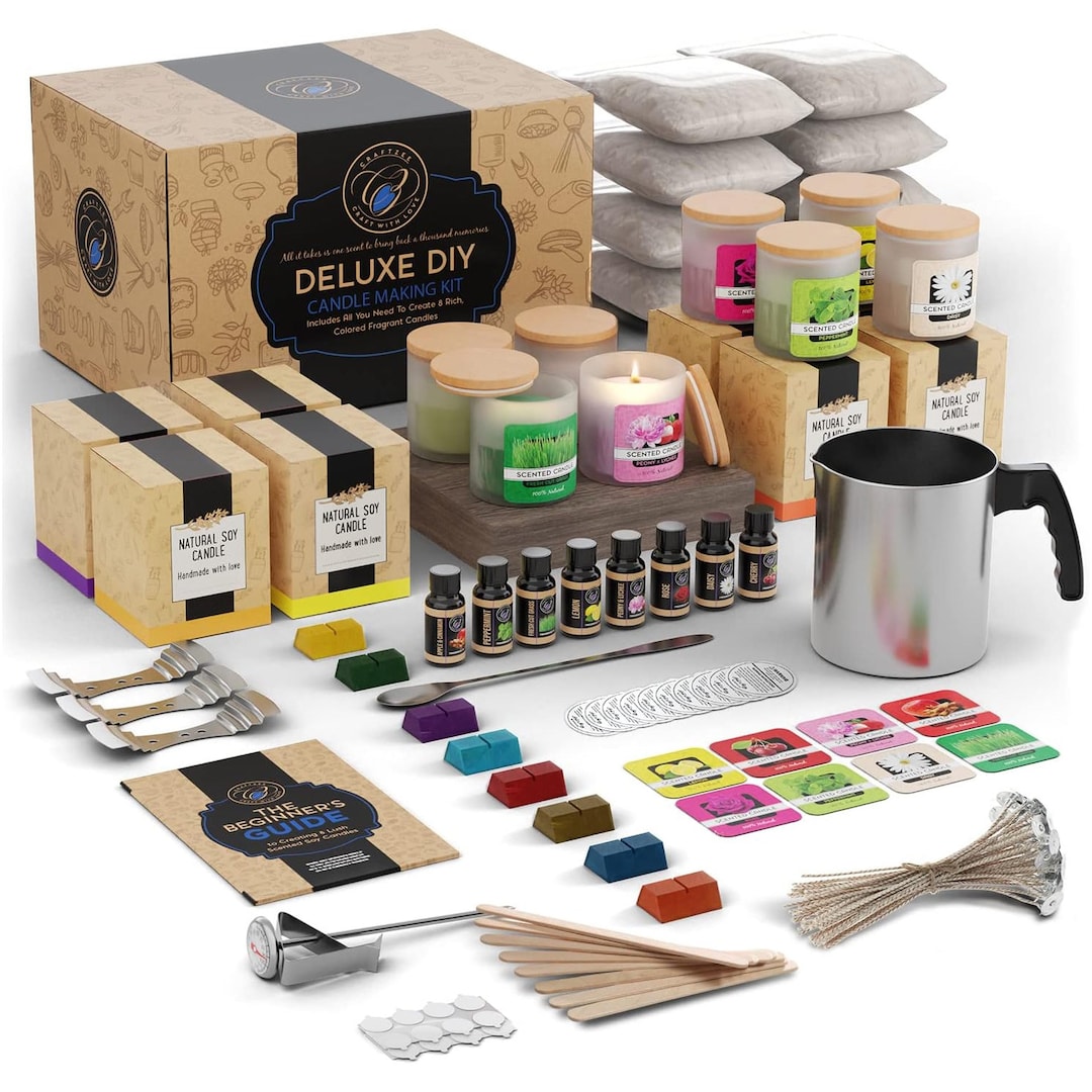 Large Soy Candle Making Kit for Adults Beginners Candle Making Kit Supplies  Includes Soy Wax, Scents, Frosted Glass Jars -  Ireland