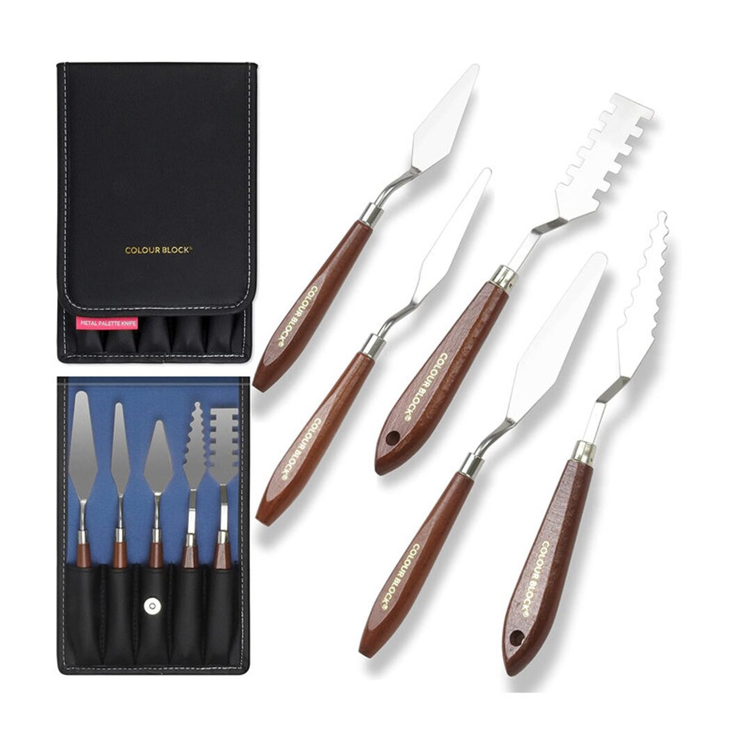 Painter's Edge XL Steel Palette Knives Set of 6 & Stand