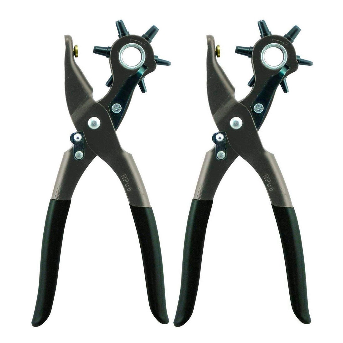 General Tools Revolving Punch Pliers - 6 Multi-Hole Sizes for Leather,  Rubber