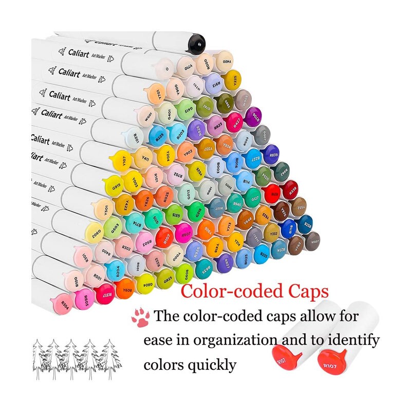sanipoe 100 Colors Dual Tip Alcohol Based Markers Set - Permanent Sketch  Markers for Drawing, Coloring, and Illustration - Ideal for Kids and Adults