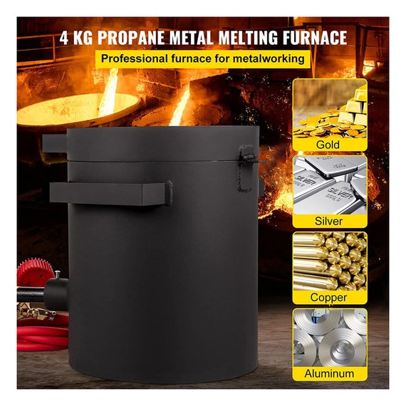 Propane Melting Furnace Metal Foundry Furnace Kit With Graphite Crucible  and Tongs, Casting Melting Smelting Refining Precious 