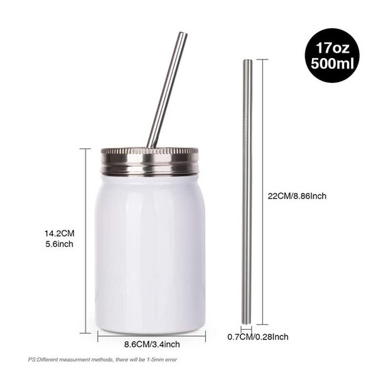  PYD Life Skinny 20 OZ Straight Stainless Steel White Tumbler  with Metal Straw for Heat Press Machine Printing 4 Pack : Arts, Crafts &  Sewing