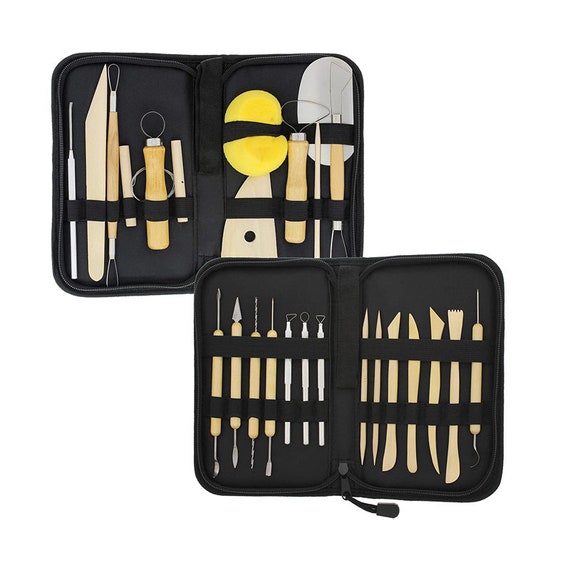 U.S. Art Supply 26-piece Pottery & Clay Sculpting Tool Sets With Canvas  Cases 