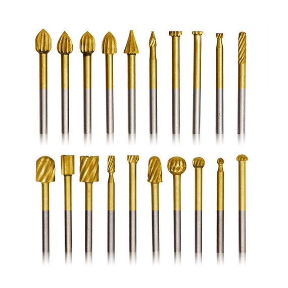 Cheap Drill Bits Tool Set 20pcs Steel Rotary Burrs High Speed Wood Carving  For Dremel Rotary Tool