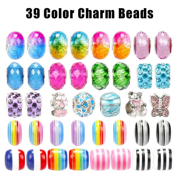 130 Pcs Charm Bangles Bracelets Making Kit DIY Jewelry Making Supplies  Charm Bracelets Pendants Mermaid Unicorn