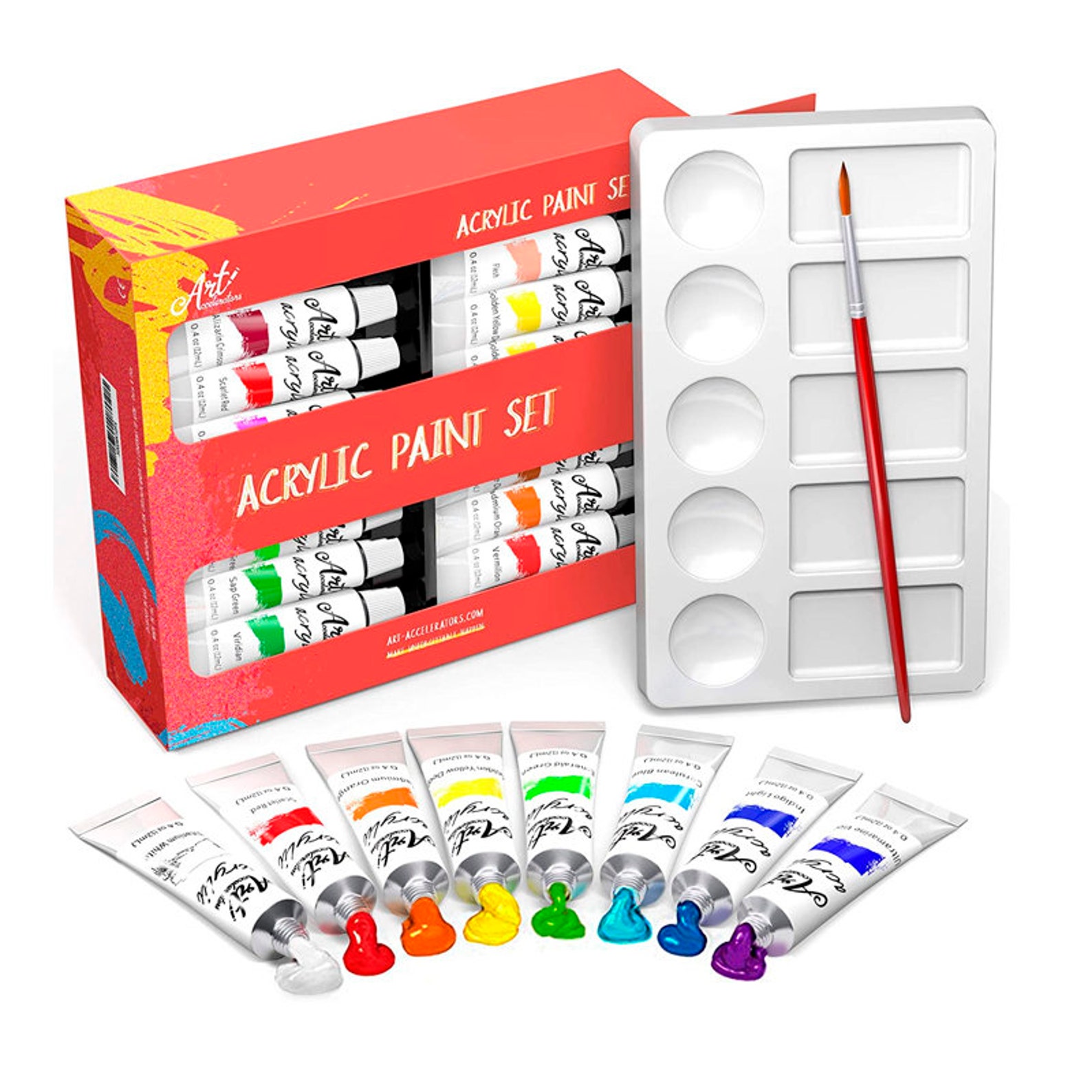 Acrylic Paints Set 32 Color Paint Kit for Adults Kids Etsy