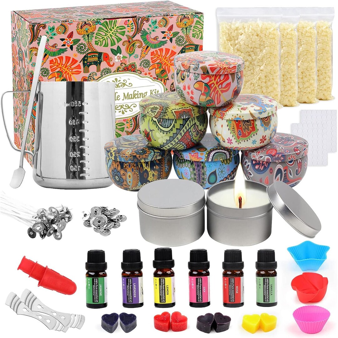 DIY Scented Candle Making Supplies Arts & Crafts for Beginners and Kids  Candle Gift Set for Women Including Melting Pot 