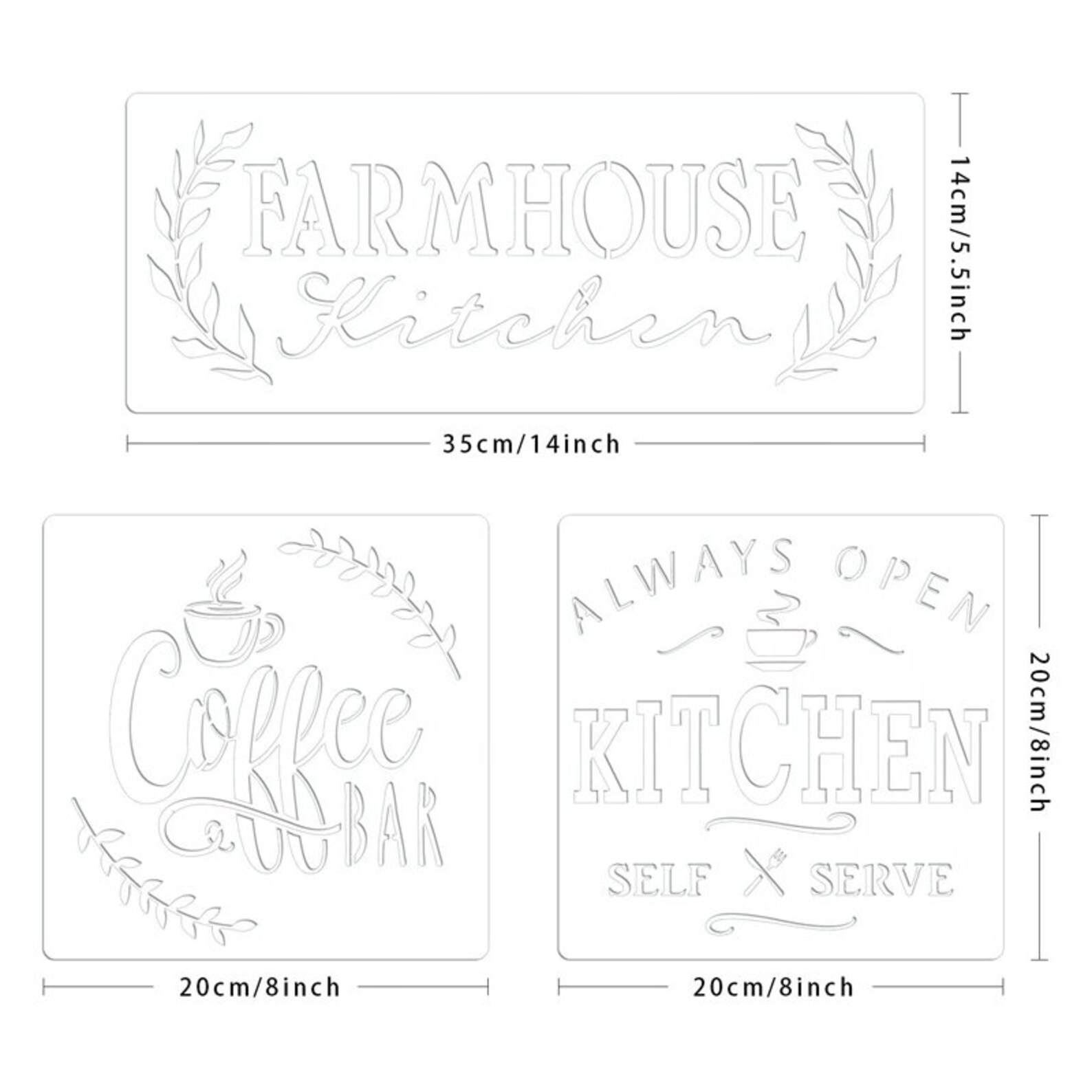 10 Set Farmhouse Kitchen Stencil Homemade Bakery Rustic Sign Etsy