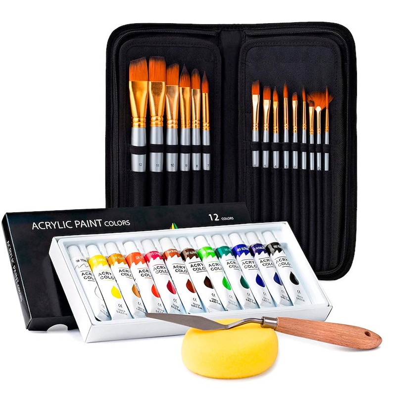 Acrylic Paint Brush Set With 15 Paint Brushes for Acrylic Etsy