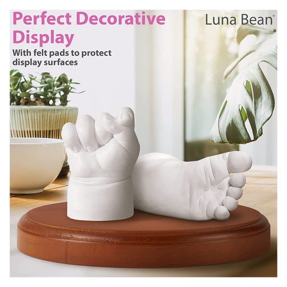 Luna Bean Round Wood Base Hand Casting Sculpture Base for Luna Bean Hand  Casting Kit 