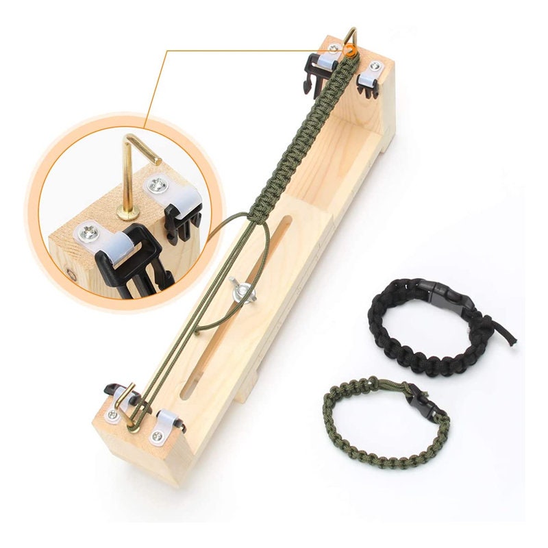 Bracelet Jig Kit,Bracelet Maker Jig,Paracord Bracelet Kit for Boys and  Girls,Adjustable Paracord Jig Woven Wooden Frame, Multifunctional Bracelet