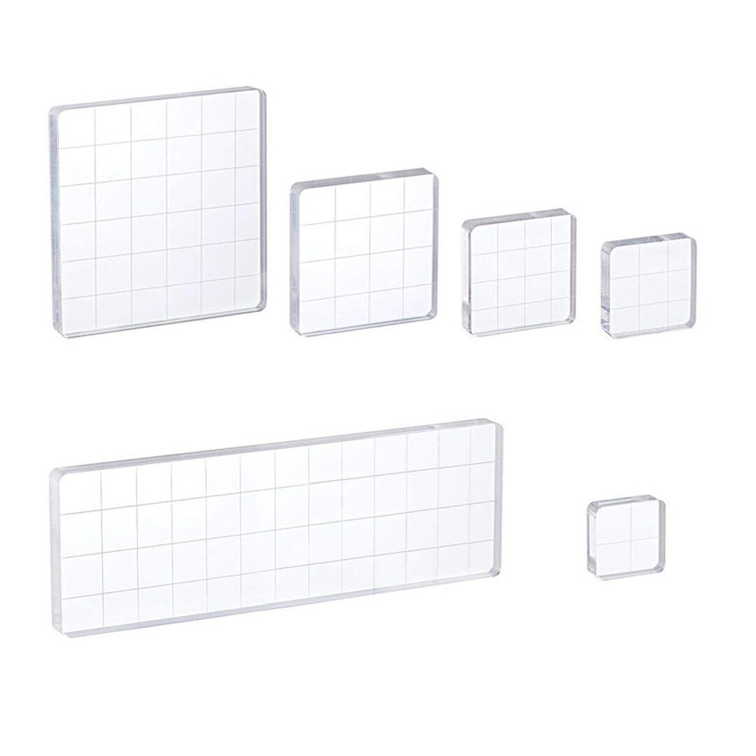 6 Pieces Acrylic Stamp Block Clear Stamping Tools Set With Etsy