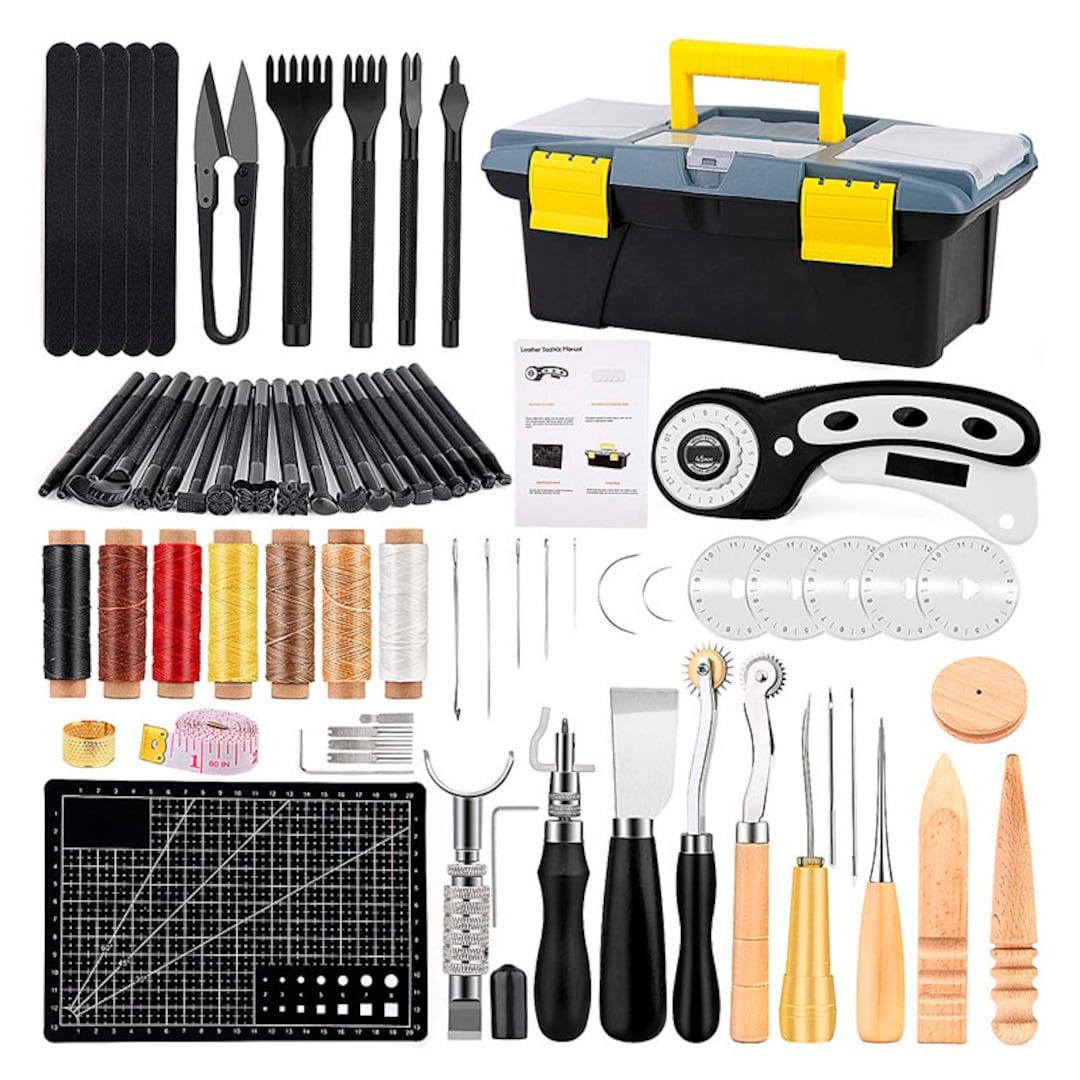  Kit de herramientas de trabajo de cuero, 103 piezas