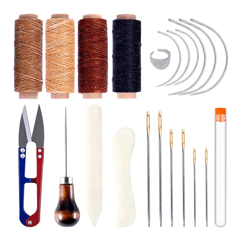 28pcs Leather Sewing Kit, Leather Working Tools And Supplies, Leather  Working Kit With Large-eye Stitching Needles, Waxed Thread, Leather  Upholstery R