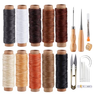 Leather Sewing Kit - 31 Pcs Leather Working Tools Upholstery Repair Kit with Waxed Thread.