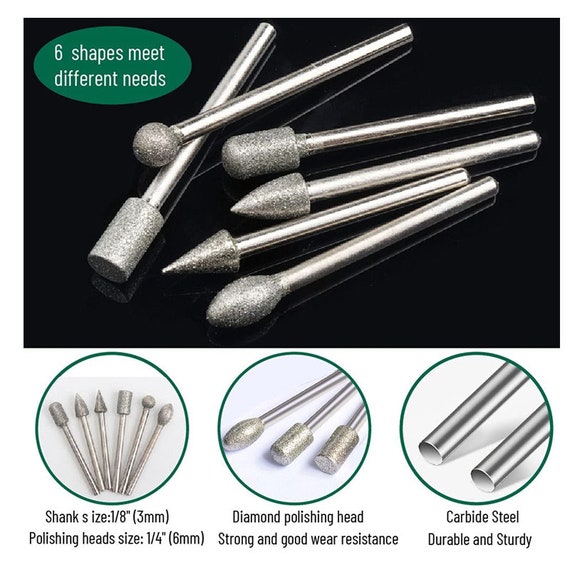 20Pcs Diamond Burr Bits Drill Bits Set Rotary Multi Dremel Tool Accessories  Kit