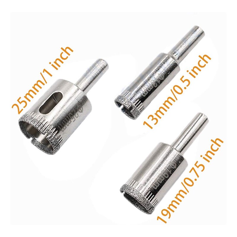 3PCS Diamond Drill Bits Hole Saw 