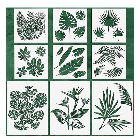 9 Pieces Reusable Painting Stencil Plastic Paint Stencils - Etsy