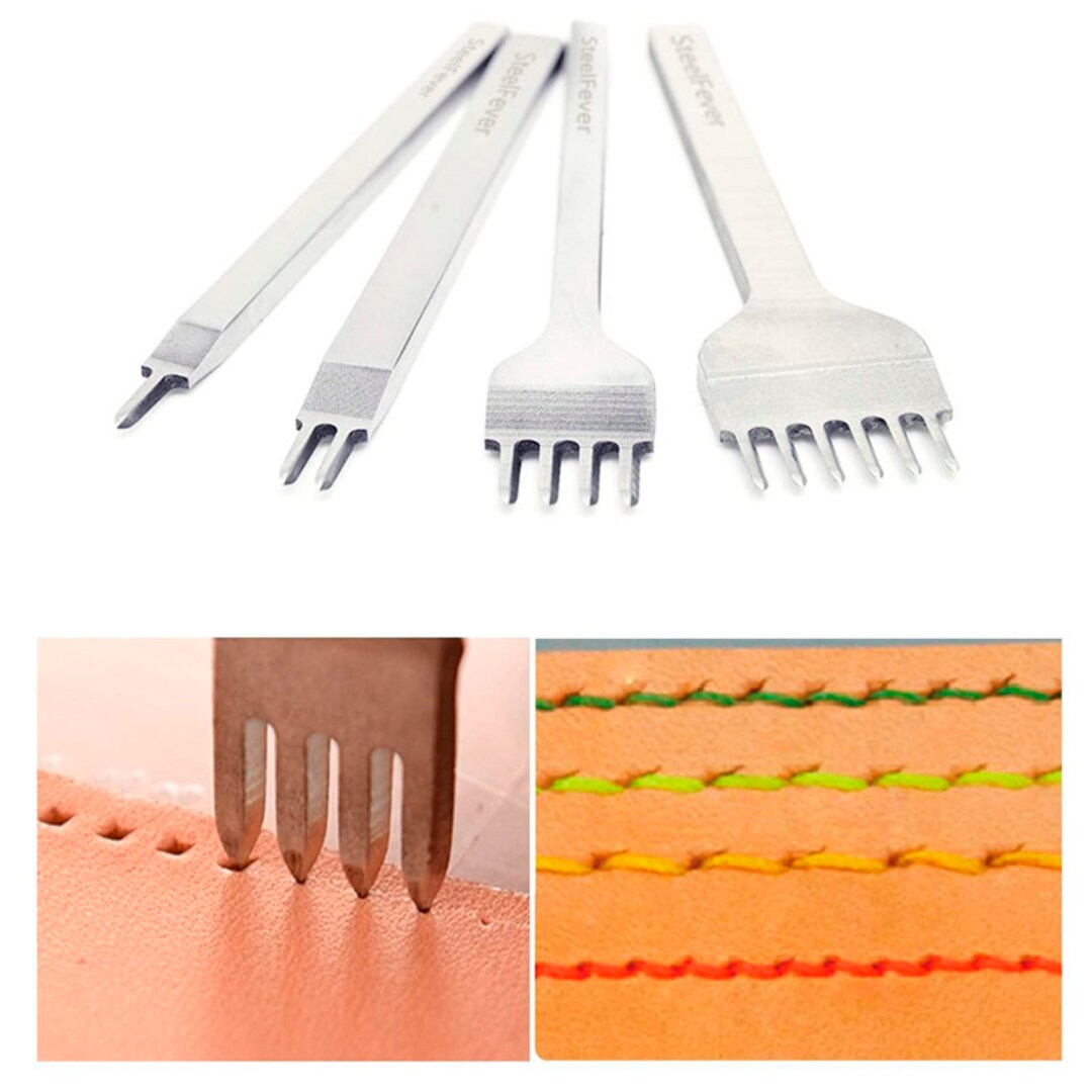 Leather Craft Tool Hole Punches 1246 Prong Lacing Stitching Etsy